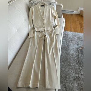 The Limited Soft Cream  Wide-Leg Trousers 2 short & Cream Sweater